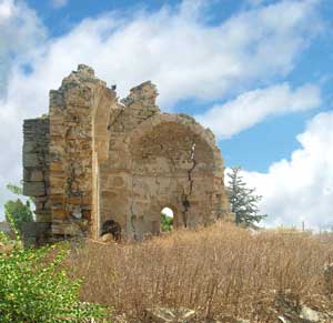 What remains of the church of Saint Nicholas (15th century) in Trachoni, not far from Nicosia