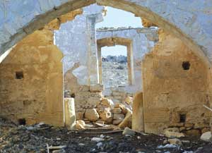 he Maronite monastery of the Prophet Elias in Skylloura, now destroyed and used as an animal pen